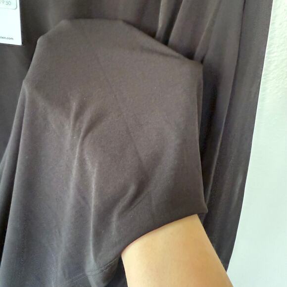 NEW! Calvin Klein liquid Knit V Neck shoulder smocking sheer sleeves top size 2X - Picture 8 of 12